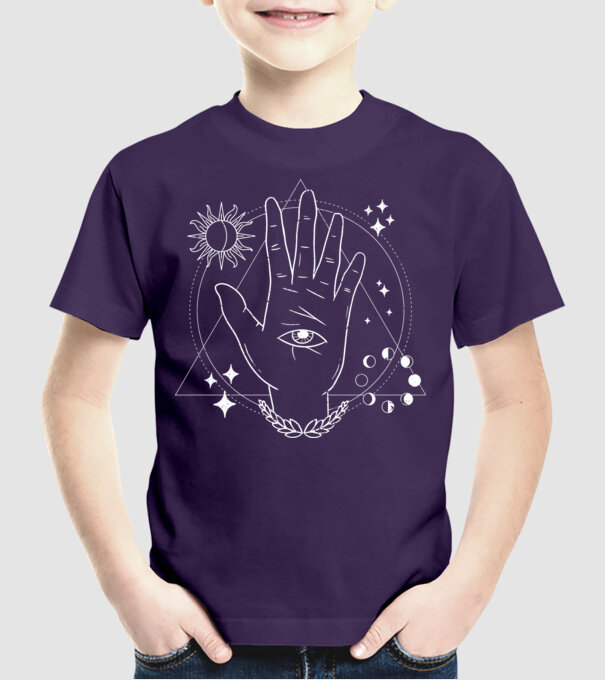Mână Ochi atotvăzător model mov pe tricou