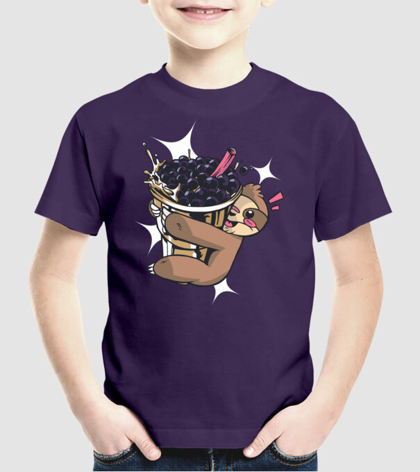 Leneșului îi place ceaiul bubble model mov pe tricou