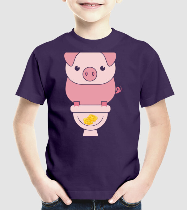 Little Pig model mov pe tricou