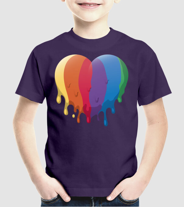 LGBTQ Inimă model mov pe tricou