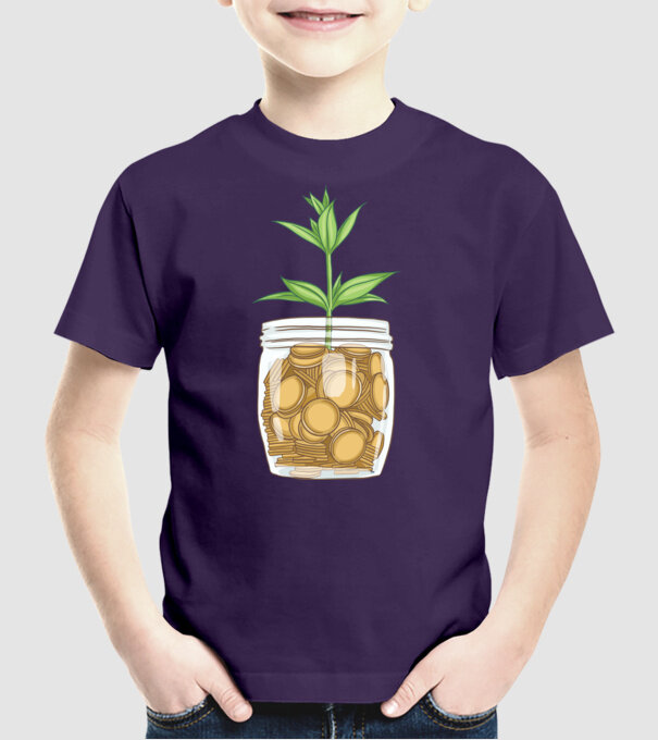 Plantă pușculiță porcușor model mov pe tricou