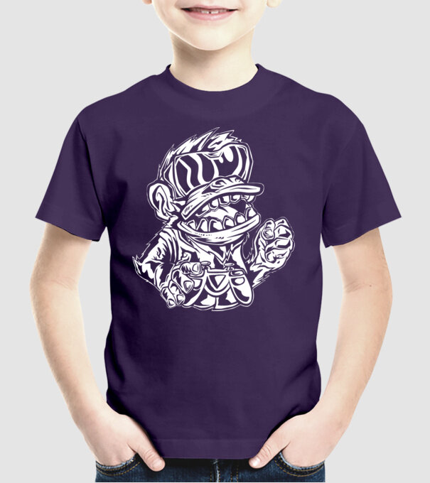 Maimuța Gamer furioasă model mov pe tricou