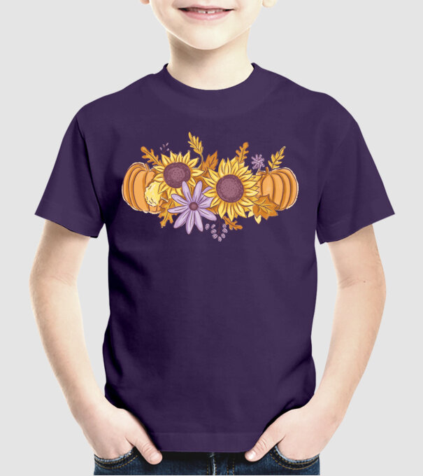Scena de toamnă Halloween model mov pe tricou