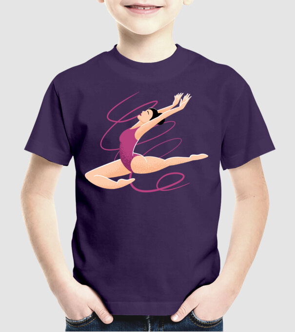 Gimnastică ritmică model mov pe tricou