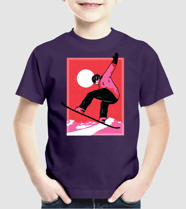 Snowboard poster model mov pe tricou