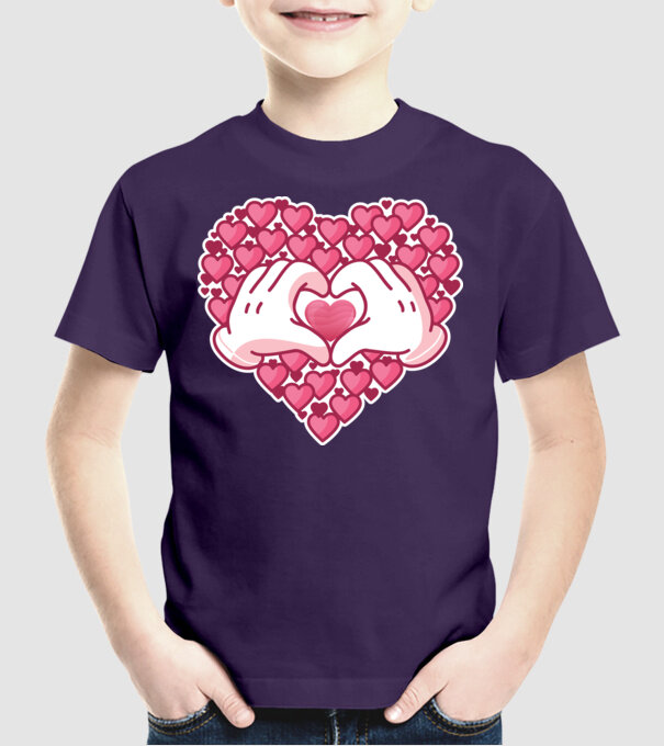 'Inimi îndrăgostite pentru Valentine''s Day' model mov pe tricou