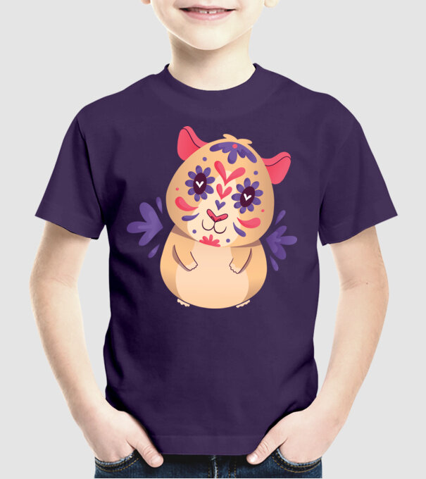Porcușor de Guineea model mov pe tricou