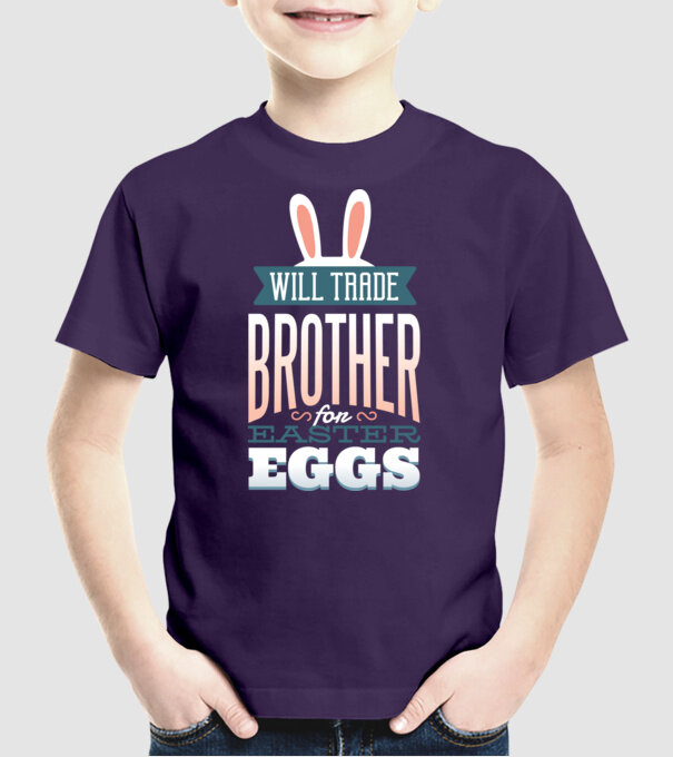 O schimb pe sora mea pe un ou de Paște model mov pe tricou