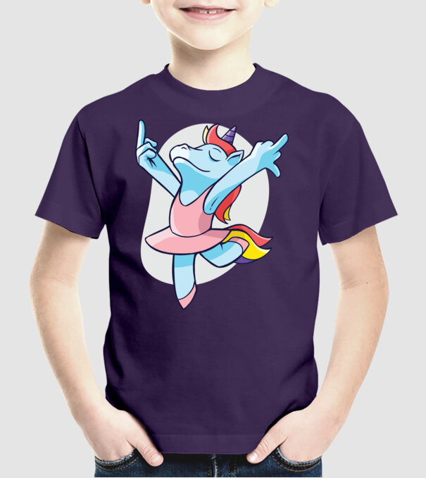 Unicorn Balet dans model mov pe tricou