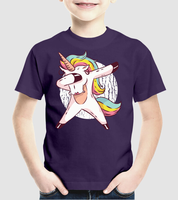 Unicorn DAB model mov pe tricou