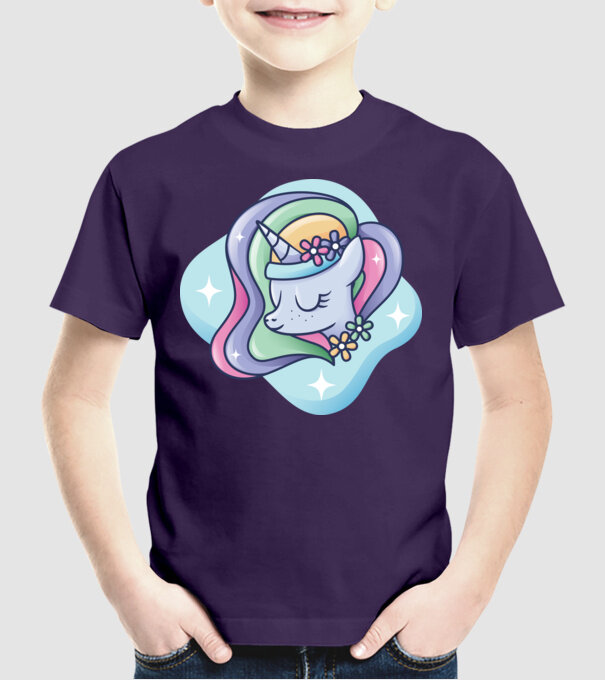 Cap de unicorn model mov pe tricou