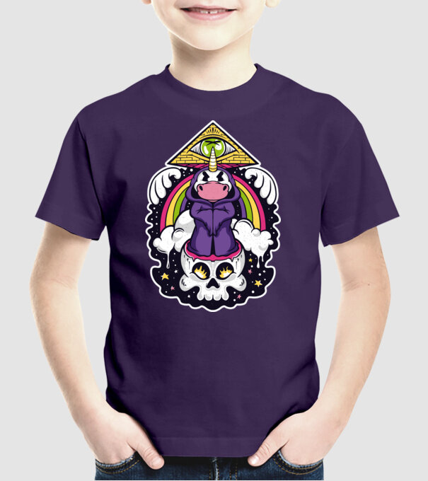 Unicorn Illuminati model mov pe tricou