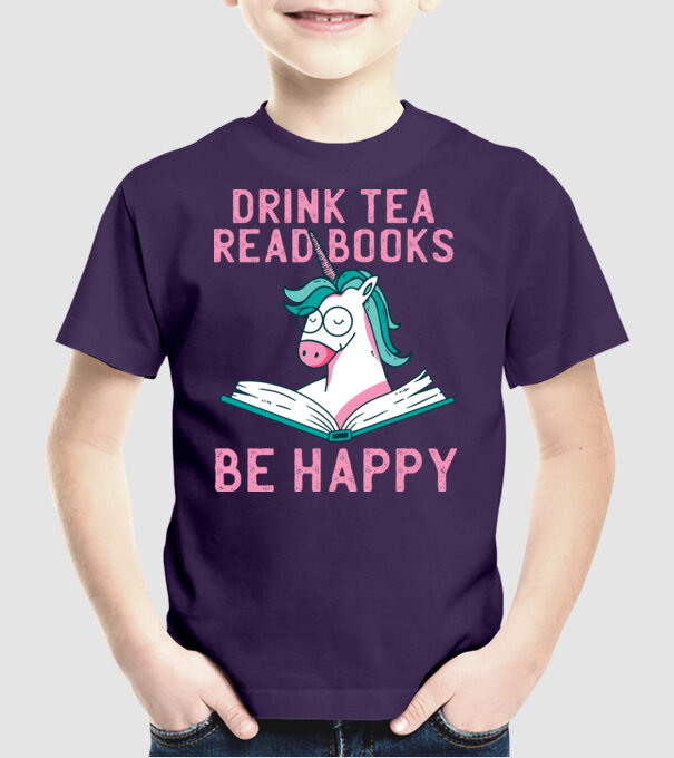 Unicorn Lectură Carte model mov pe tricou