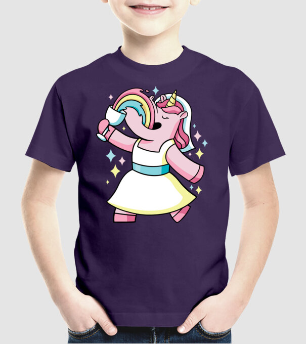 Unicorn Mireasă model mov pe tricou