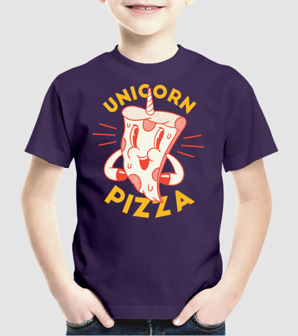Unicorn Pizza model mov pe tricou