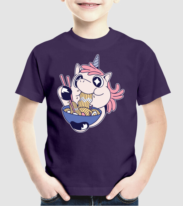 Unicorn Ramen model mov pe tricou