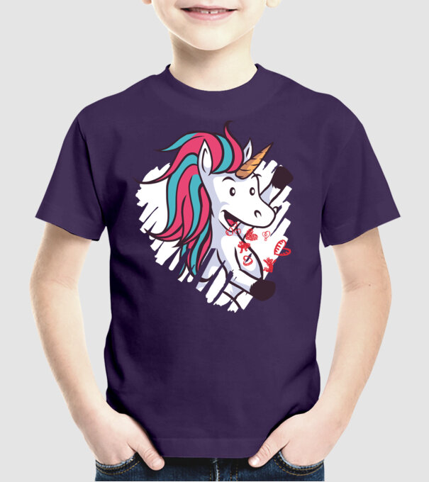 'Dragoste Unicorn pentru Valentine''s Day' model mov pe tricou