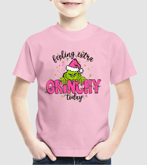 Feeling extra Grinchy today model roz deschis pe tricou