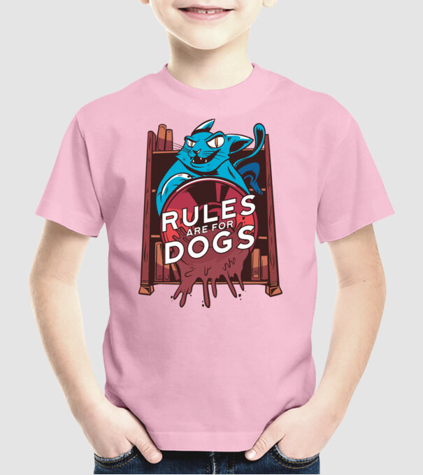 Regulile sunt pentru câini Cu pisică model roz deschis pe tricou