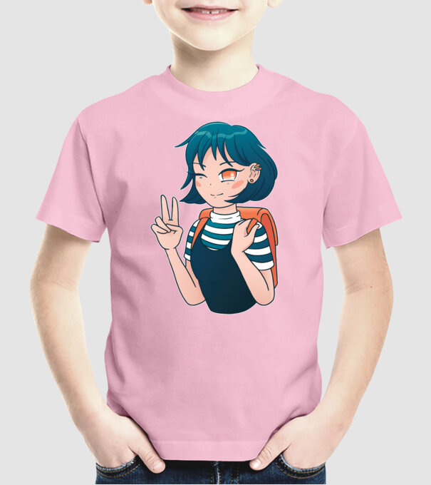 Anime fată model roz deschis pe tricou