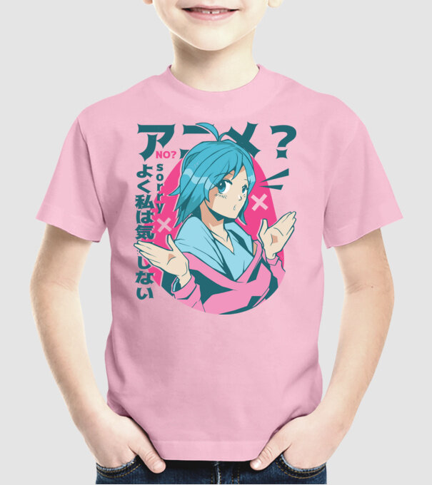 Tricou Anime model roz deschis pe tricou