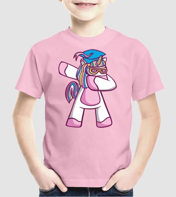 Unicorn Absolvent DAB model roz deschis pe tricou