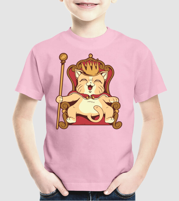 Cat King Pisică rege model roz deschis pe tricou