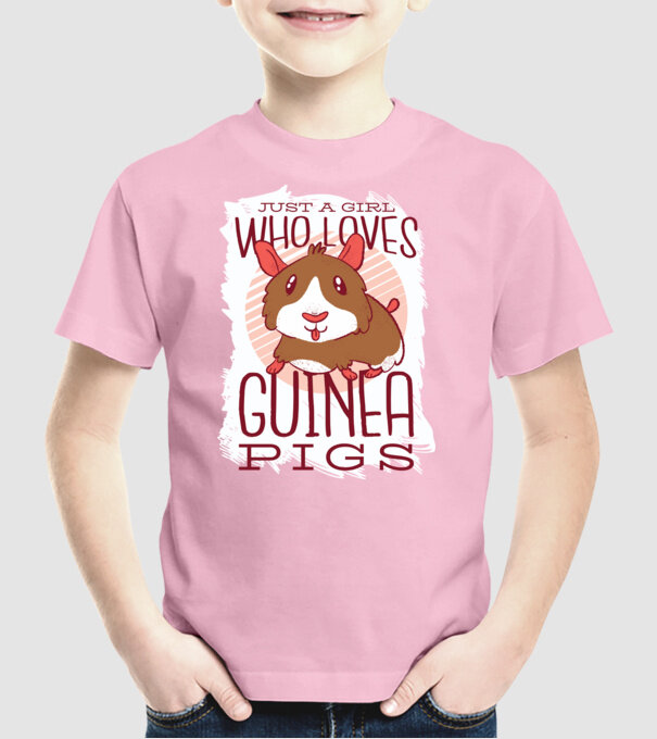 Doar o fată care iubește porcușorii de Guineea model roz deschis pe tricou