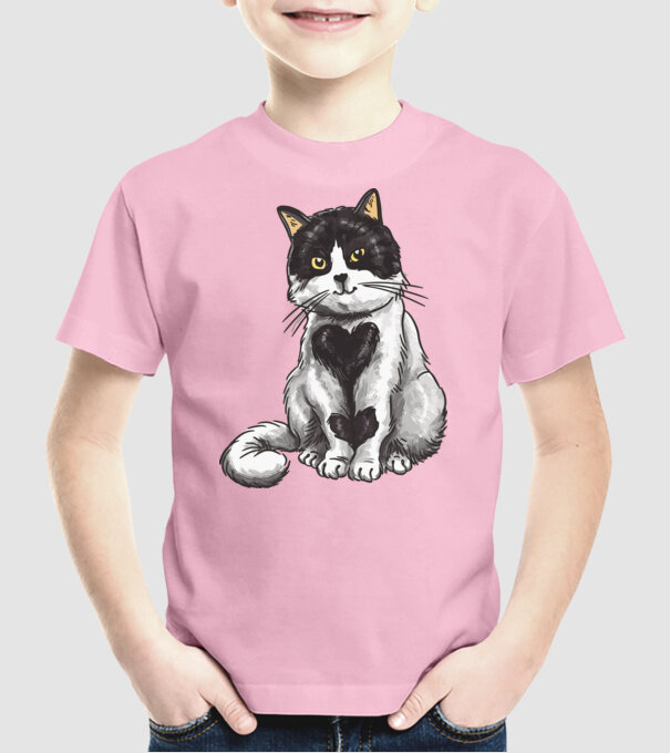 Pisicuță drăguță model roz deschis pe tricou