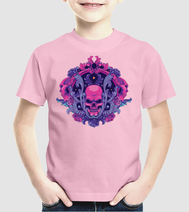 Cranii Dark Skull model roz deschis pe tricou