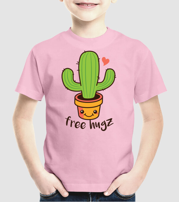 Free Hugz tricou amuzant Cactus model roz deschis pe tricou