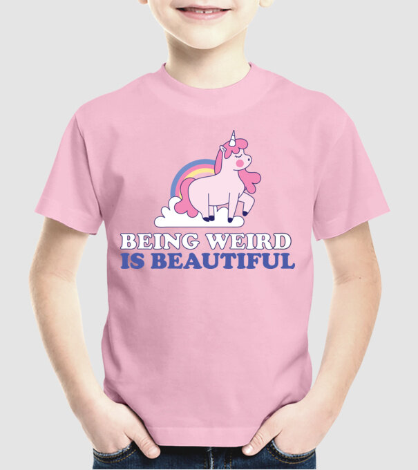 A fi ciudat este minunat Unicorn model roz deschis pe tricou