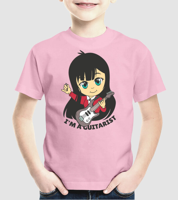 Sunt chitarist fată model roz deschis pe tricou