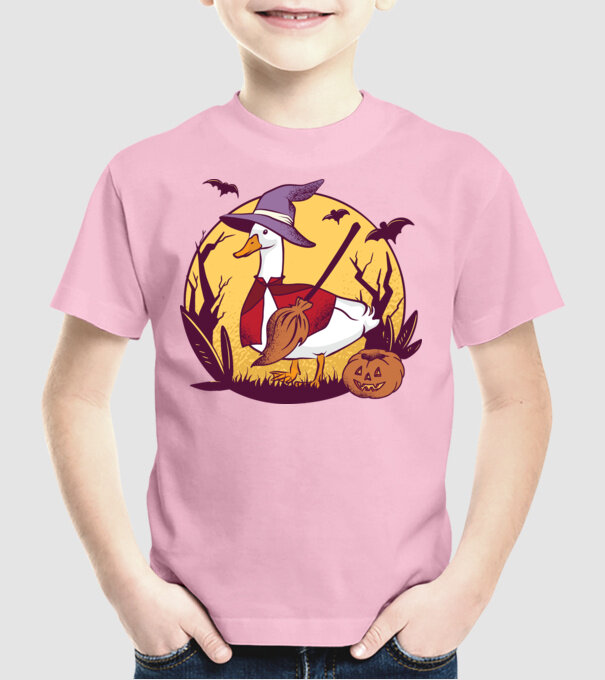 Gâscă Halloween model roz deschis pe tricou