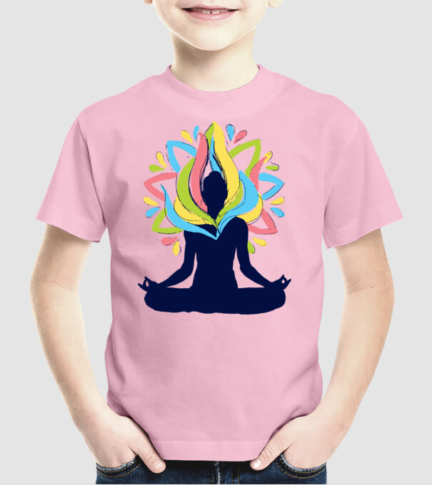 Energii Yoga Meditație model roz deschis pe tricou