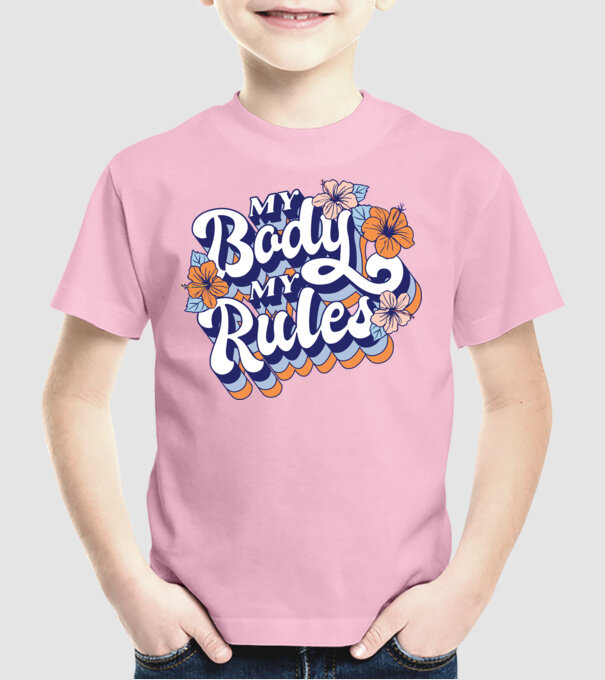 My Body My Rules model roz deschis pe tricou