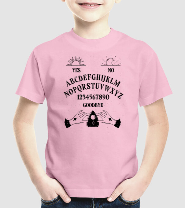 Motiv Ouija model roz deschis pe tricou