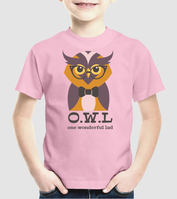 OWL - One wonderful Lad model roz deschis pe tricou