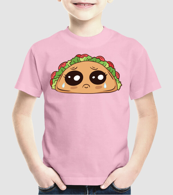 Taco trist model roz deschis pe tricou