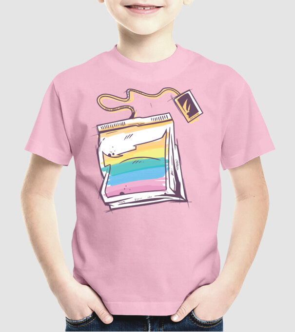 Filtru de ceai model roz deschis pe tricou