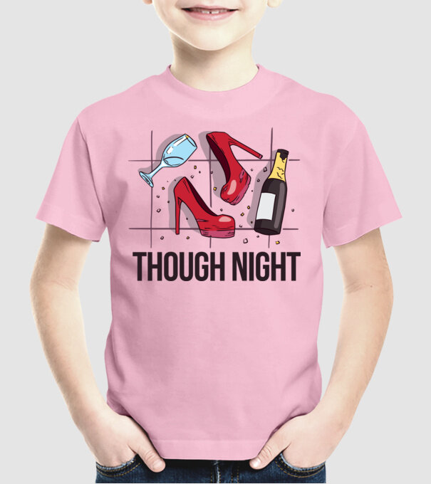 Though Night - seară grea model roz deschis pe tricou