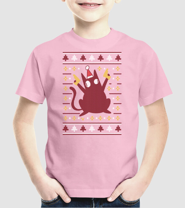 Pulover urât Pew Pew Pew Madafakas model roz deschis pe tricou