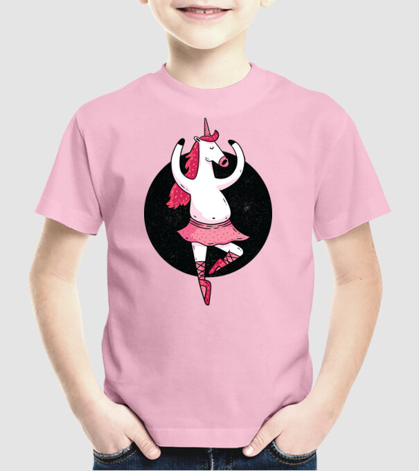 Unicorn Balet model roz deschis pe tricou