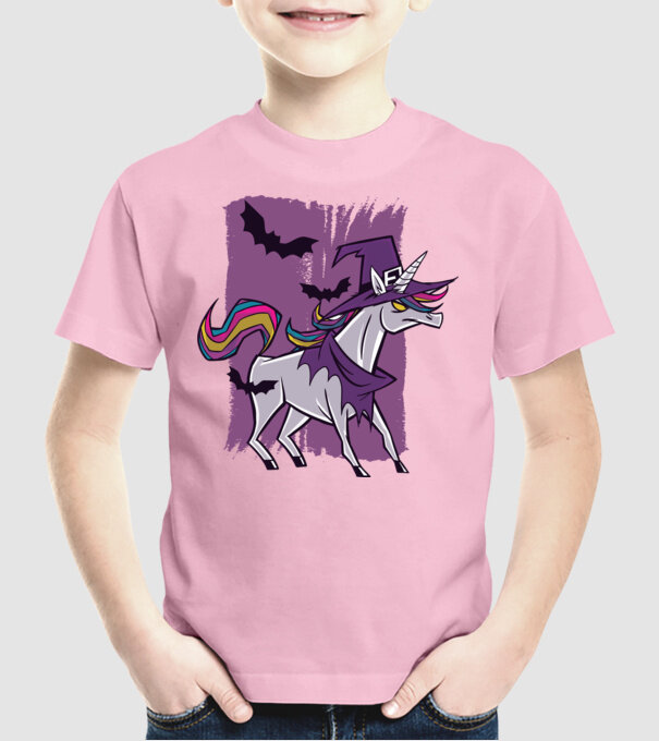 Unicorn vrăjitoare model roz deschis pe tricou