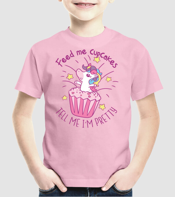 Unicorn Muffin model roz deschis pe tricou