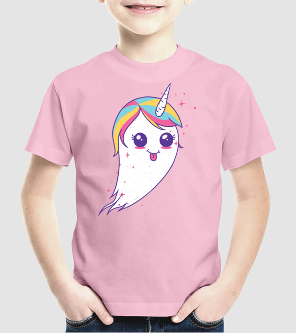 Unicorn Fantoma model roz deschis pe tricou
