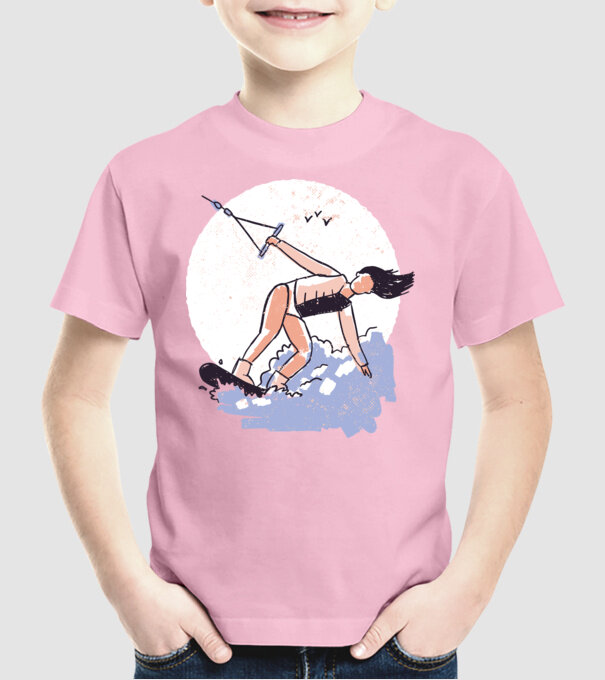Fată cu Wakeboard model roz deschis pe tricou