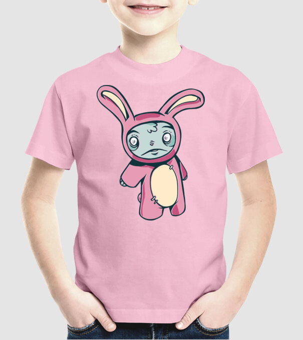 Iepuraș Zombie model roz deschis pe tricou