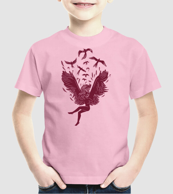 Îngerul care cade model roz deschis pe tricou