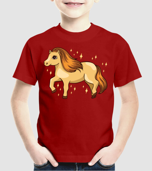 Ponei drăguț model roșu pe tricou